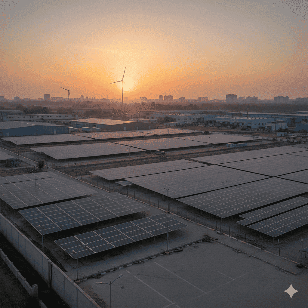 Green Energy Engineering solar installation team working on rooftop solar project in Kanpur